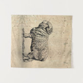 ヴィンテージ羊 タペストリー (正面(横))