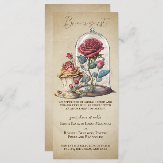 ヴィンテージ美しいとビーストフェアユタレ魔法バラ メニュー (正面/裏面)