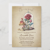 ヴィンテージ美しいとビーストフェアユタレ魔法バラ 招待状 (正面)