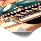 ヴィンテージ美しいのピンアップイラストレーション ポスター (角)