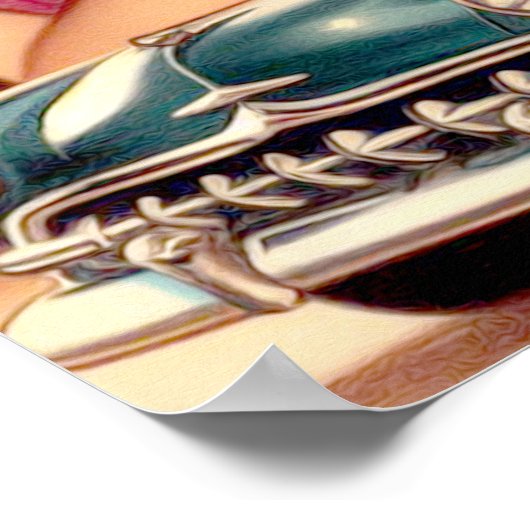 ヴィンテージ美しいのピンアップイラストレーション ポスター (角)