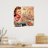 ヴィンテージ美しいのピンアップイラストレーション ポスター (キッチン)