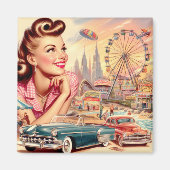 ヴィンテージ美しいのピンアップイラストレーション マグネット (正面)