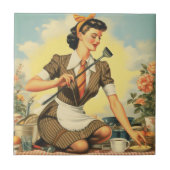 ヴィンテージ美しいのピンアップ タイル (正面)