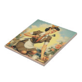 ヴィンテージ美しいのピンアップ タイル (側面)