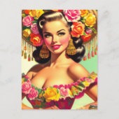 ヴィンテージ美しいのピン絵画アップ ポストカード (正面)