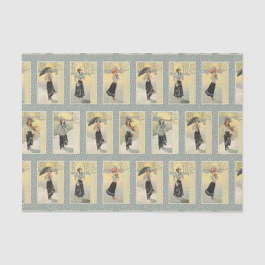 ヴィンテージ美しいの雪とクリスマスウィッシュ 薄葉紙 (正面)