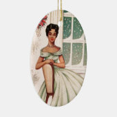 ヴィンテージ美しいアフリカ系アメリカ人女性 セラミックオーナメント (右)