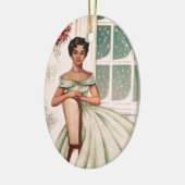 ヴィンテージ美しいアフリカ系アメリカ人女性 セラミックオーナメント (左)