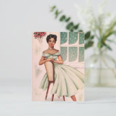 ヴィンテージ美しいアフリカ系アメリカ人女性 ポストカード (スタンド正面)