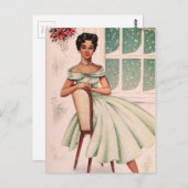 ヴィンテージ美しいアフリカ系アメリカ人女性 ポストカード (正面/裏面)