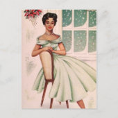 ヴィンテージ美しいアフリカ系アメリカ人女性 ポストカード (正面)