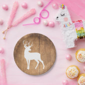 ヴィンテージ美しいウッド&ディアー ペーパープレート (パーティー)