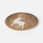 ヴィンテージ美しいウッド&ディアー ペーパープレート (アングル)