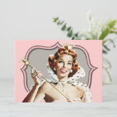 ヴィンテージ美しいクイーン誕生日 招待状 (スタンド正面)