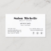 ヴィンテージ美しいサロンエステティシャン 名刺 (裏面)