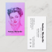 ヴィンテージ美しいサロンメーキャップ 名刺 (正面/裏面)