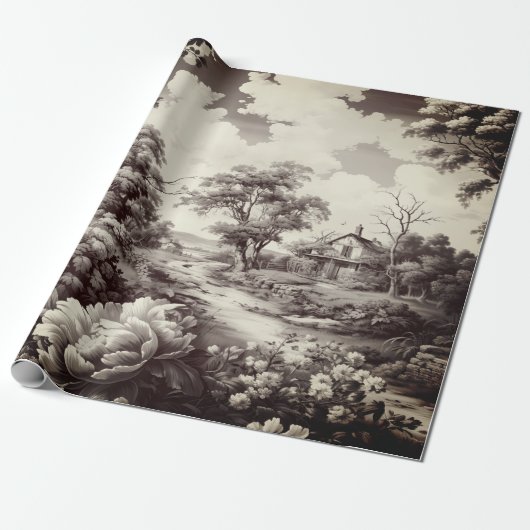 ヴィンテージ美しいトワール ラッピングペーパー (アンロールド)