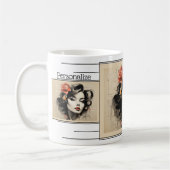 ヴィンテージ美しいパーラーヘアサロンスタイリスト化粧品 コーヒーマグカップ (左)