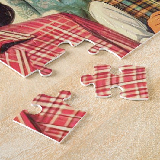 ヴィンテージ美しいファッション ジグソーパズル (側面)