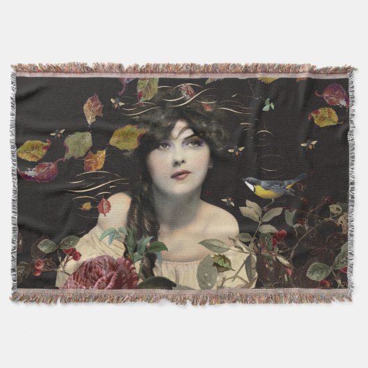 ヴィンテージ美しいフローラ スローブランケット (正面)