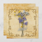 ヴィンテージ美しいベージュのドライフラワーの名前 (正面/裏面)