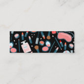 ヴィンテージ美しいメイクアップアーティストかわいいカラフルレトロ スキニー名刺 (正面)