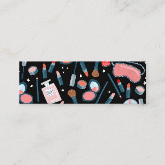 ヴィンテージ美しいメイクアップアーティストかわいいカラフルレトロ スキニー名刺 (正面)