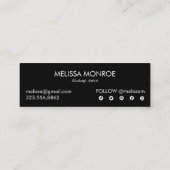 ヴィンテージ美しいメイクアップアーティストかわいいカラフルレトロ スキニー名刺 (裏面)