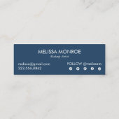 ヴィンテージ美しいメイクアップアーティストかわいいカラフルレトロ スキニー名刺 (裏面)