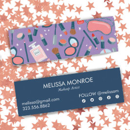 ヴィンテージ美しいメイクアップアーティストかわいいカラフルレトロ スキニー名刺