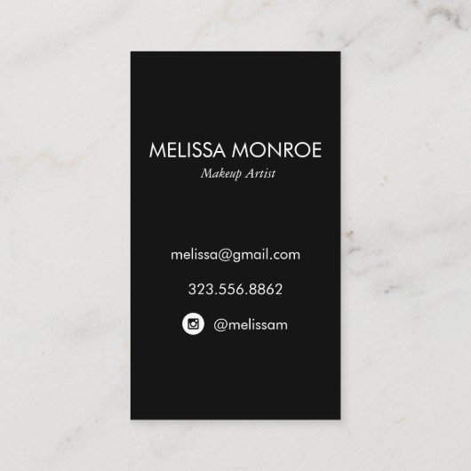 ヴィンテージ美しいメイクアップアーティストピンクブラック 名刺 (裏面)