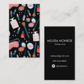 ヴィンテージ美しいメイクアップアーティストピンクブラック 名刺 (正面/裏面)