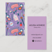 ヴィンテージ美しいメイクアップアーティストライトパープル 名刺 (正面/裏面)