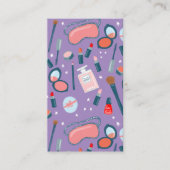 ヴィンテージ美しいメイクアップアーティストライトパープル 名刺 (正面)