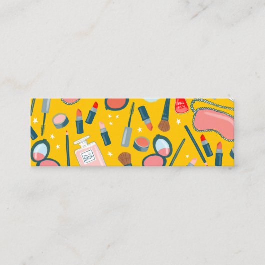 ヴィンテージ美しいメイクアップアーティスト青黄 スキニー名刺 (正面)