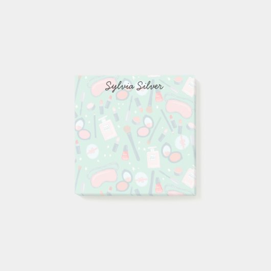 ヴィンテージ美しい化粧品メイクアップアーティストパーソナライズ ポストイット (正面)