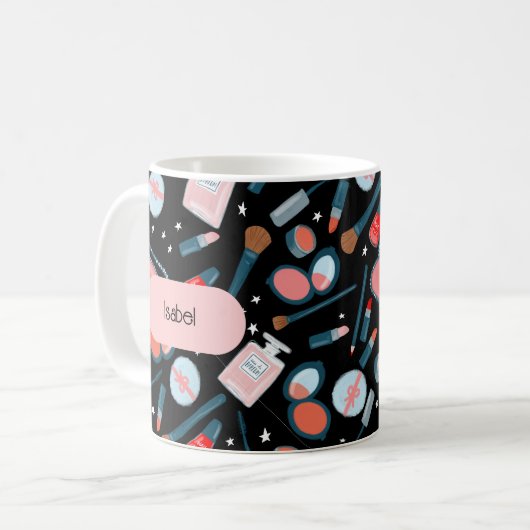 ヴィンテージ美しい化粧品化粧アーティストカスタム コーヒーマグカップ (正面左)