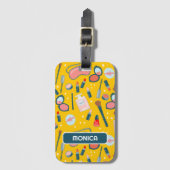 ヴィンテージ美しい化粧品花嫁メイクアップアーティスト ラゲッジタグ (正面縦)