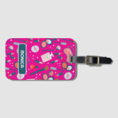 ヴィンテージ美しい化粧品花嫁メイクアップアーティスト ラゲッジタグ (正面横)