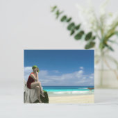 ヴィンテージ美しい及びビーチ ポストカード (スタンド正面)