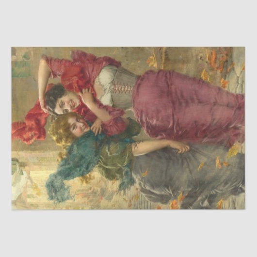 ヴィンテージ美しい女性の切り離し 薄葉紙 (正面)