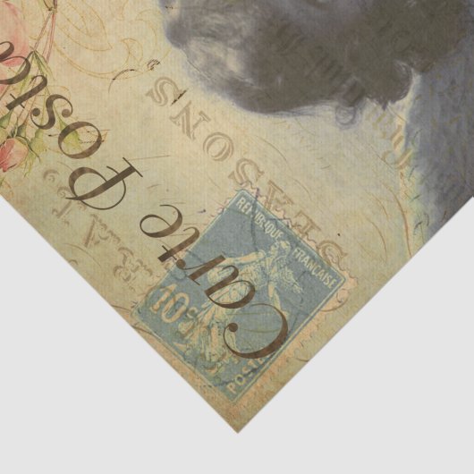 ヴィンテージ美しい小さな女の子エンジェルチャイルドフランスの 薄葉紙 (詳細)