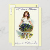 ヴィンテージ美しい母の日 ポストカード (正面/裏面)