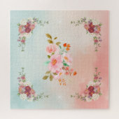 ヴィンテージ美しい花と華やかなアートワーク ジグソーパズル (横)