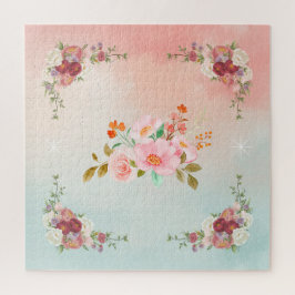 ヴィンテージ美しい花と華やかなアートワーク ジグソーパズル