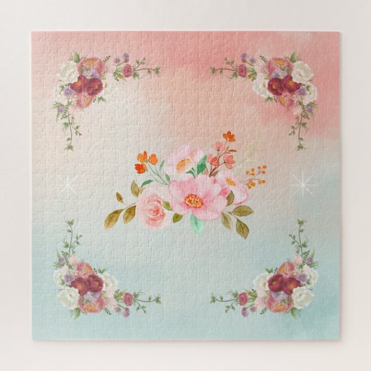 ヴィンテージ美しい花と華やかなアートワーク ジグソーパズル (縦)