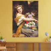 ヴィンテージ美しい花屋ガール キャンバスプリント (インサイチュ (リビング))