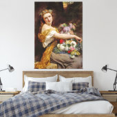 ヴィンテージ美しい花屋ガール キャンバスプリント (インサイチュ (寝室))