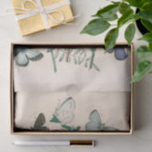 ヴィンテージ美しい蝶の植物分離 薄葉紙 (ギフト)